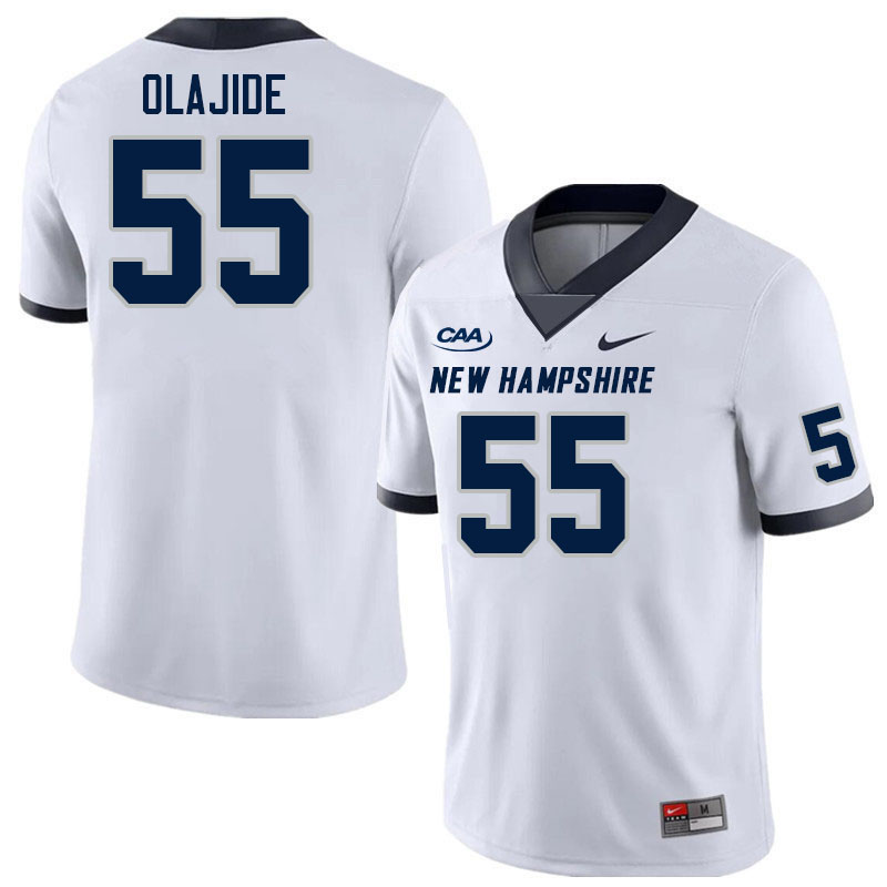 New Hampshire Wildcats #55 Tolu Olajide College Football Jerseys Stitched Sale-White